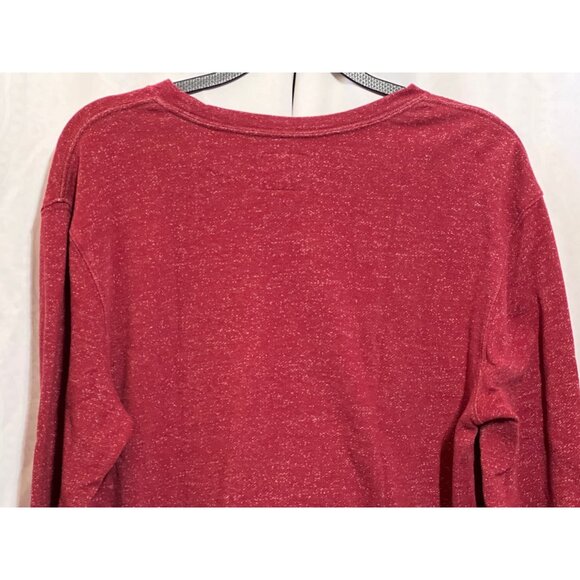 Quiksilver Mens Red Heathered Long-Sleeve Shirt With GrayChest Pocket Medium - Picture 4 of 9